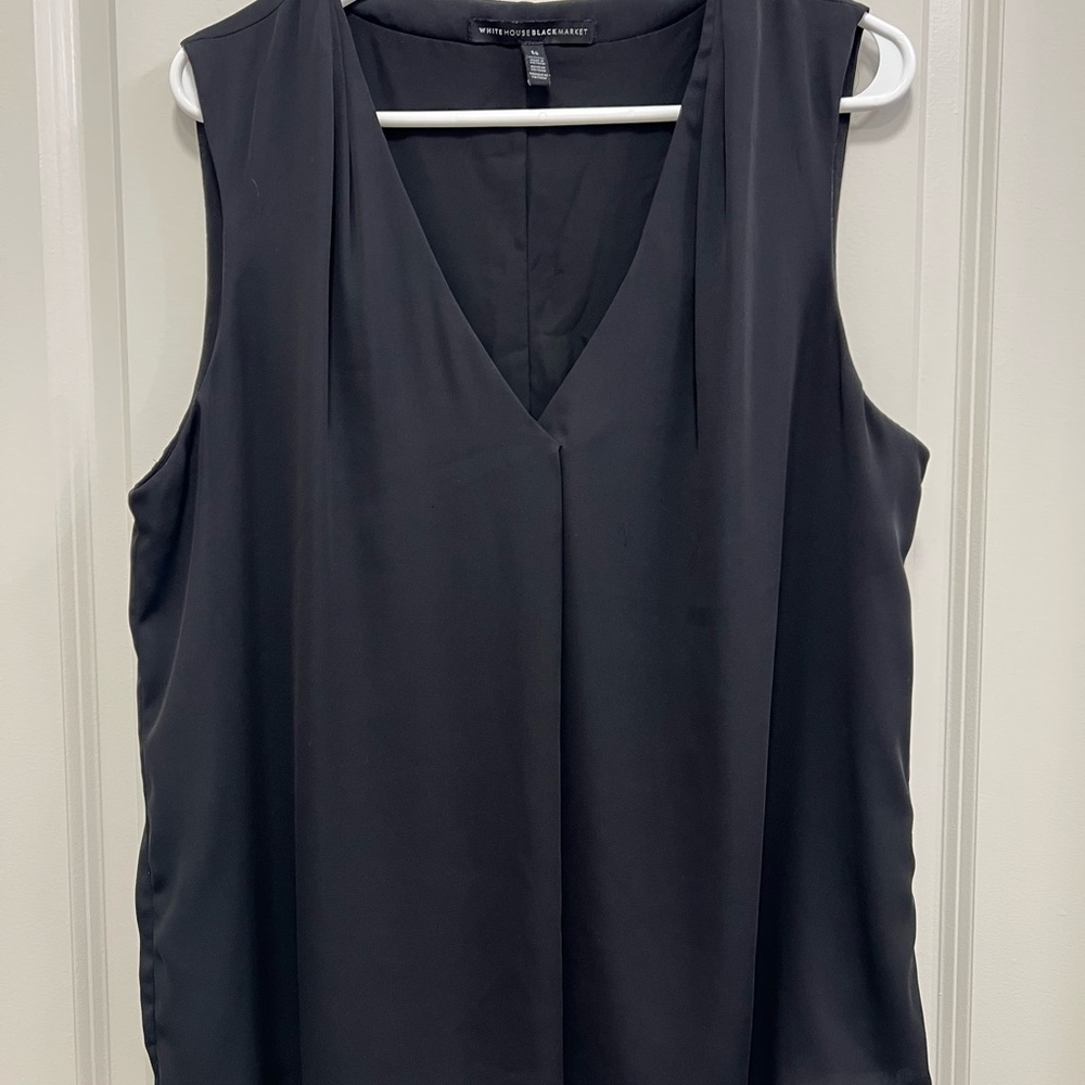White House Black Market Sleeveless Black Blouse